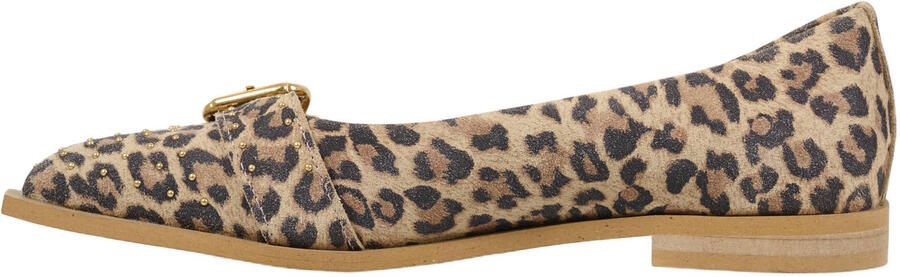 DWRS leren loafers met panterprint met siergesp beige zwart - Foto 3