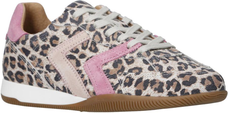DWRS leren sneakers met panterprint beige roze - Foto 2