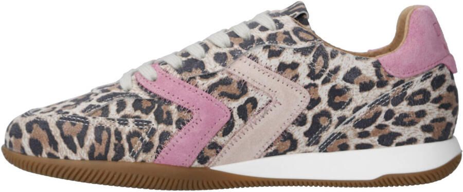 DWRS leren sneakers met panterprint beige roze - Foto 3