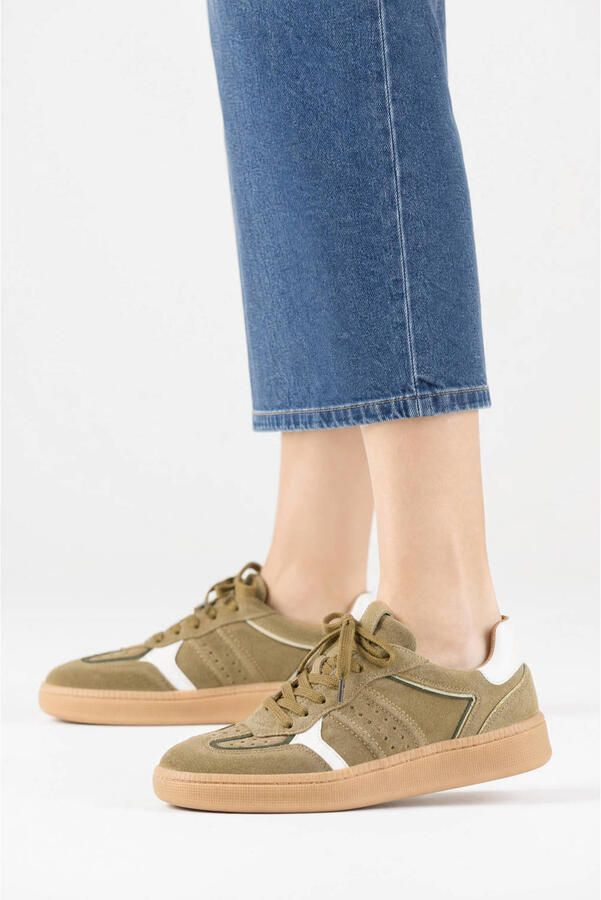 DWRS Sneakers Mirabel Olijfgroen Off White - Foto 2