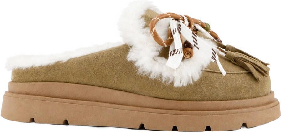 DWRS Nova leren clogs groen