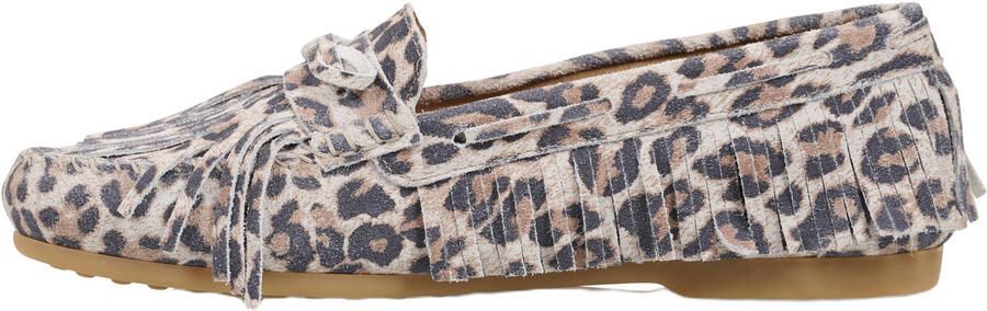 DWRS Parral leren mocassins met panterprint beige - Foto 3