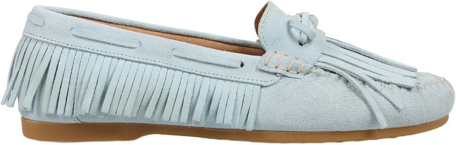 DWRS Parral suède leren mocassins lichtblauw