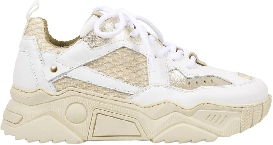 DWRS Pluto chunky leren sneakers beige wit
