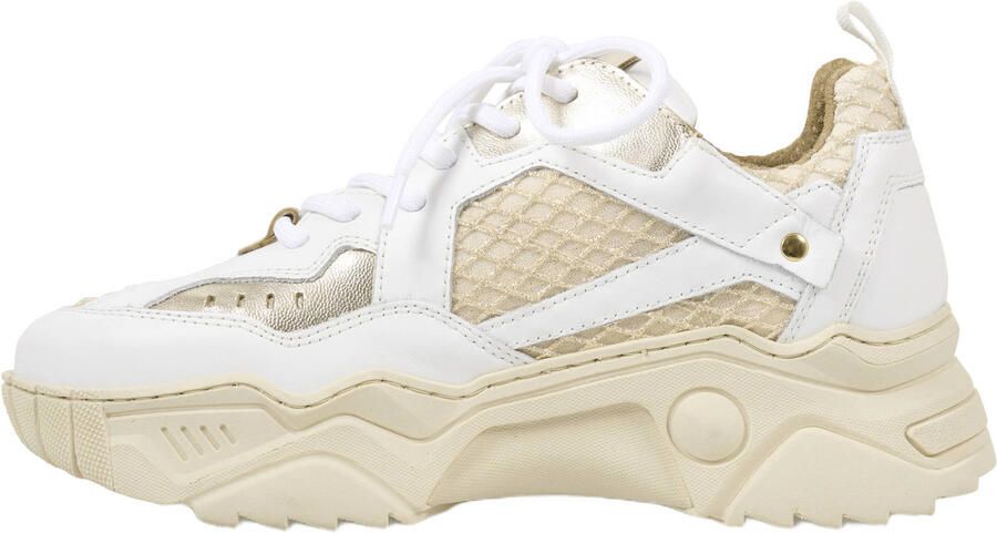 DWRS Pluto chunky leren sneakers beige wit - Foto 2