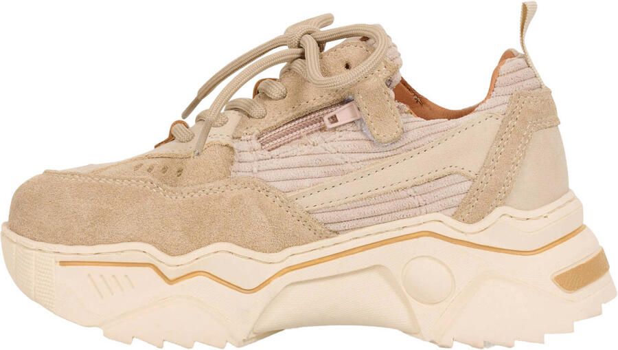DWRS PLUTO corduroy chunky leren sneakers beige - Foto 2
