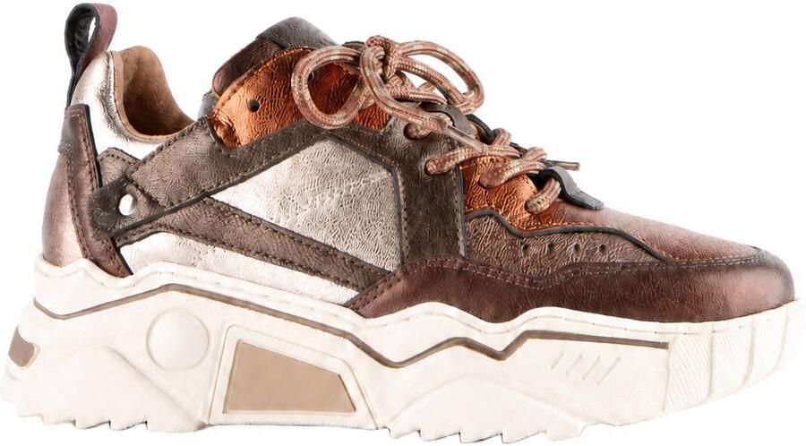 DWRS Pluto leren sneakers chunky donkerbruin