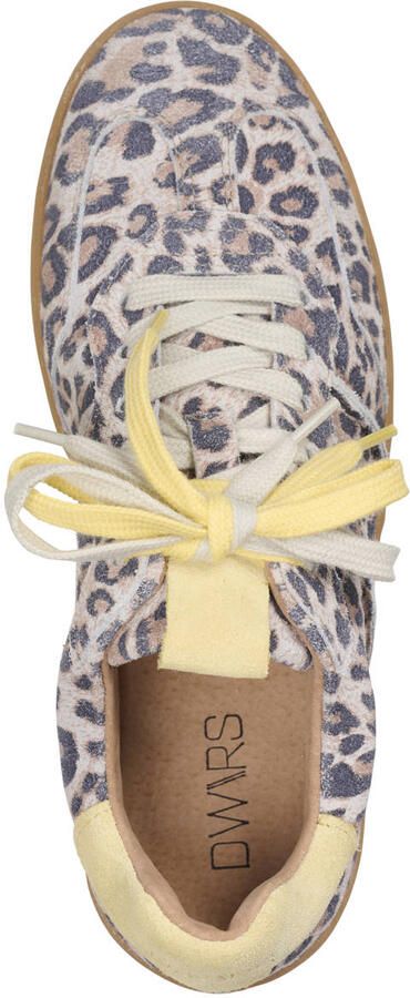 DWRS POONA leopard leren sneakers met panterprint beige geel - Foto 3