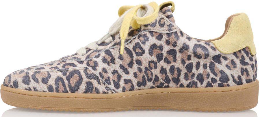DWRS POONA leopard leren sneakers met panterprint beige geel - Foto 2