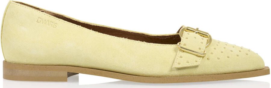 DWRS Port Vila suède leren loafers met siergesp lichtgeel