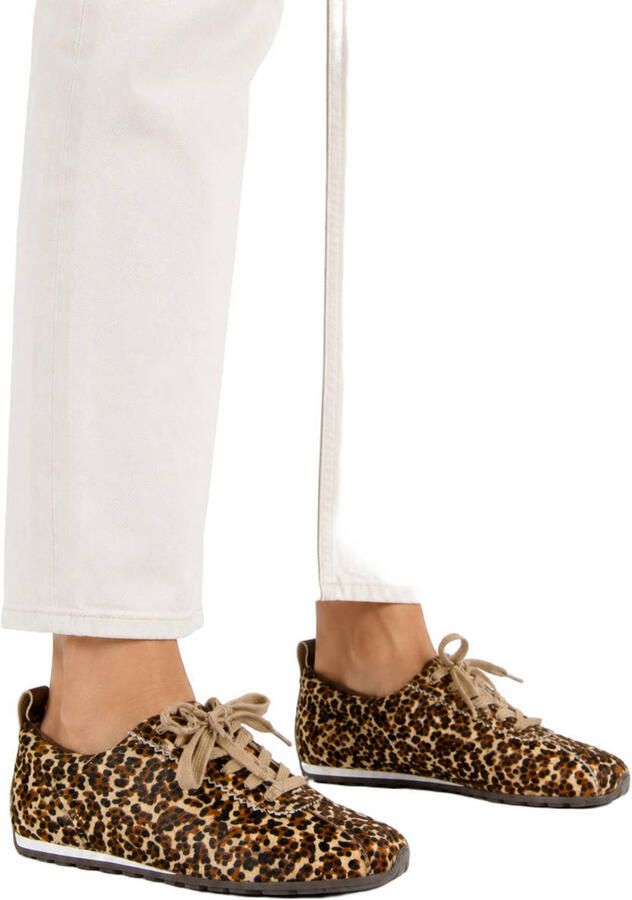 DWRS Sisak leren sneakers met panterprint bruin - Foto 3