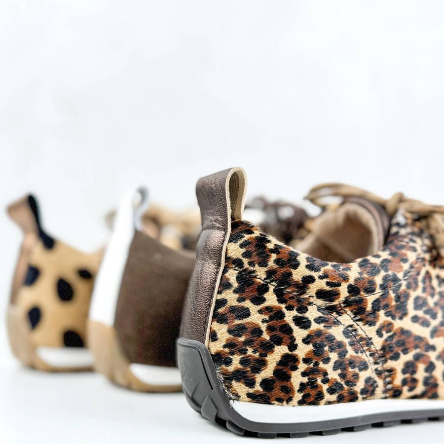 DWRS Sisak leren sneakers met panterprint bruin - Foto 2