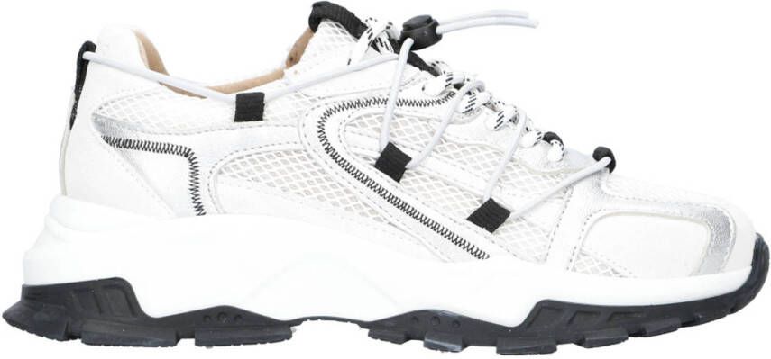 DWRS ISOLA chunky leren sneakers wit zilver