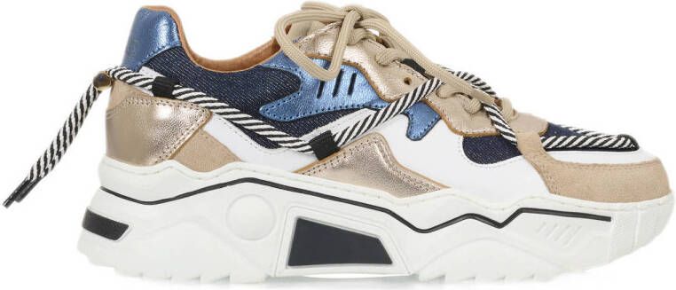 DWRS LABEL DWRS Jupiter denim | jeans stone Blauw Leer Lage sneakers Dames - Foto 1