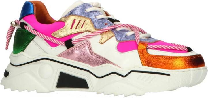 DWRS Jupiter chunky leren sneakers wit multi