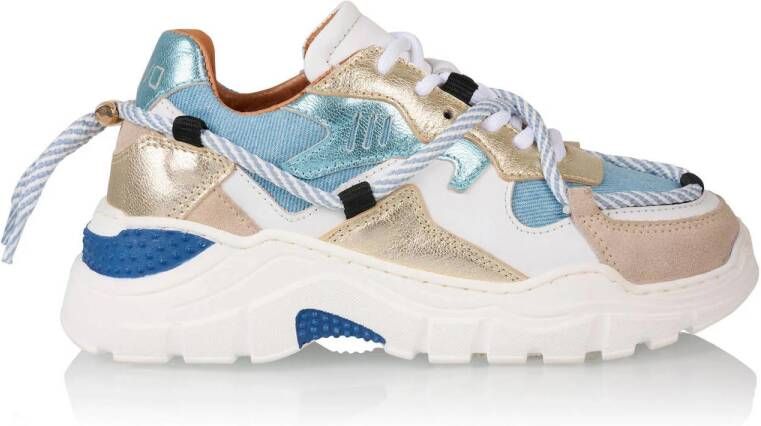 DWRS Jupiter leren sneakers blauw Meisjes Denim 35