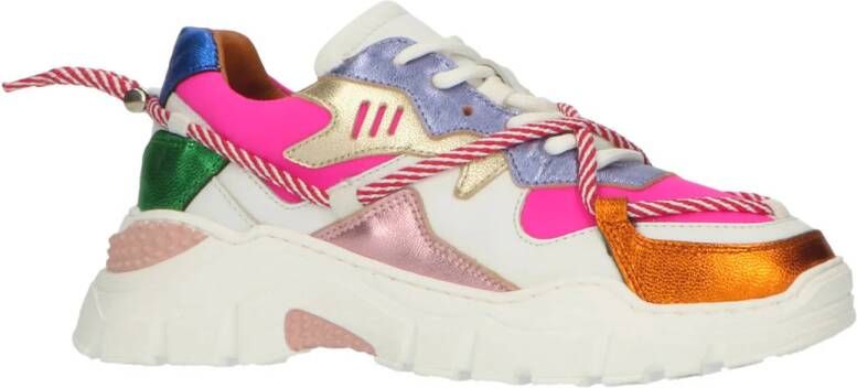 DWRS LABEL DWRS Pluto | multi | white multi Wit Leer Lage sneakers Dames