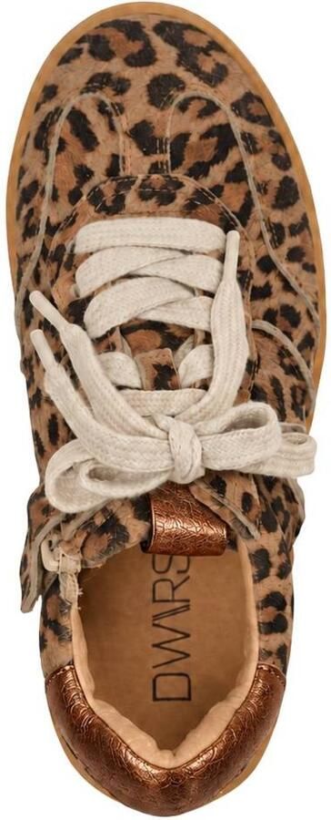DWRS leren sneakers met panterprint cognac brons - Foto 3
