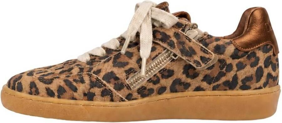 DWRS leren sneakers met panterprint cognac brons - Foto 2