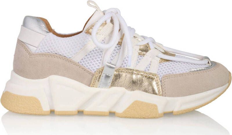 DWRS Los Angeles chunky leren sneakers wit goud