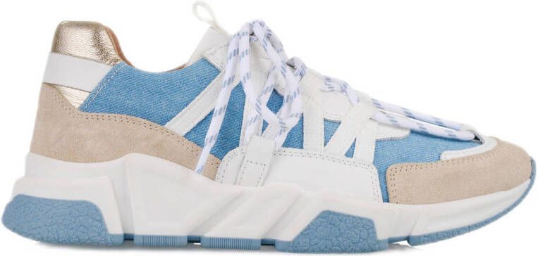 DWRS Los Angeles leren sneakers wit blauw