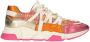 DWRS LABEL DWRS LOS ANGELES tweed Roze Champagne Dames Sneaker B9101 - Thumbnail 1