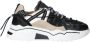 DWRS Orion chunky leren sneakers zwart beige - Thumbnail 1
