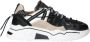 DWRS Orion chunky leren sneakers zwart beige - Thumbnail 1