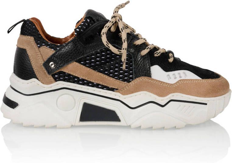 DWRS LABEL DWRS Pluto black beige Zwart Suede Lage sneakers Dames