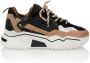 DWRS LABEL DWRS Pluto black beige Zwart Suede Lage sneakers Dames - Thumbnail 1