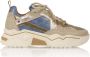 DWRS LABEL DWRS Pluto denim beige jeans Beige Leer Lage sneakers Dames - Thumbnail 1