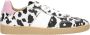 DWRS Poona leren sneakers met ponyhair en koeienprint zwart wit - Thumbnail 1