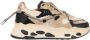 DWRS Saturnus teddy chunky leren sneakers beige zwart - Thumbnail 1