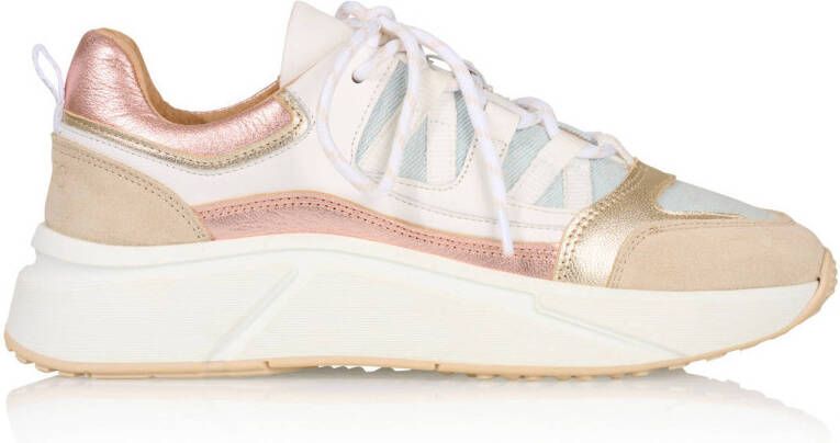 DWRS Senja leren sneakers rosé denim