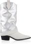 DWRS Shetland leren cowboylaarzen met flap wit zilver - Thumbnail 1