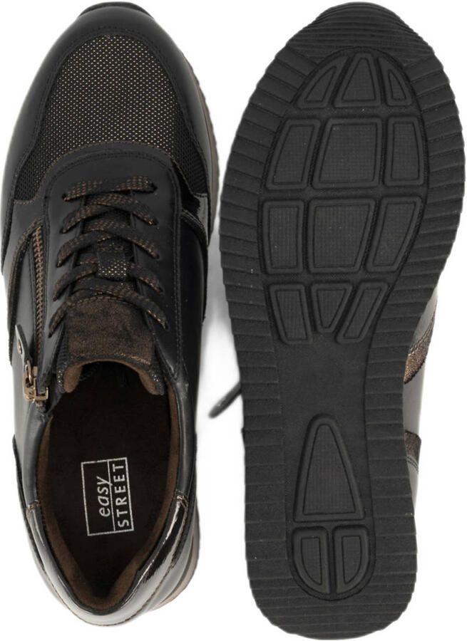 Easy Street comfort leren sneakers zwart brons - Foto 3