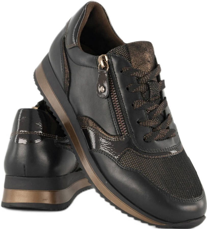 Easy Street comfort leren sneakers zwart brons