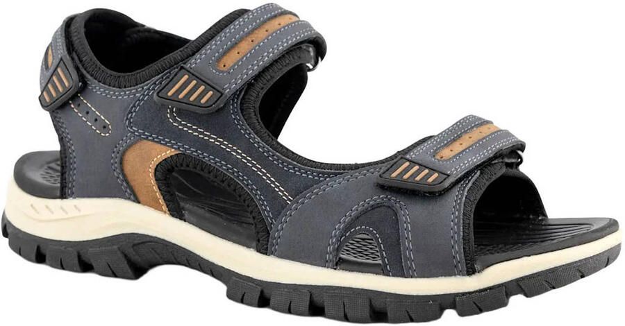 Easy Street imitatieleren sandalen met profielzool donkerblauw - Foto 3