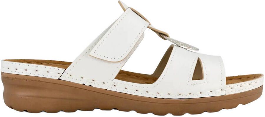 Easy Street imitatieleren slippers met sleehak wit