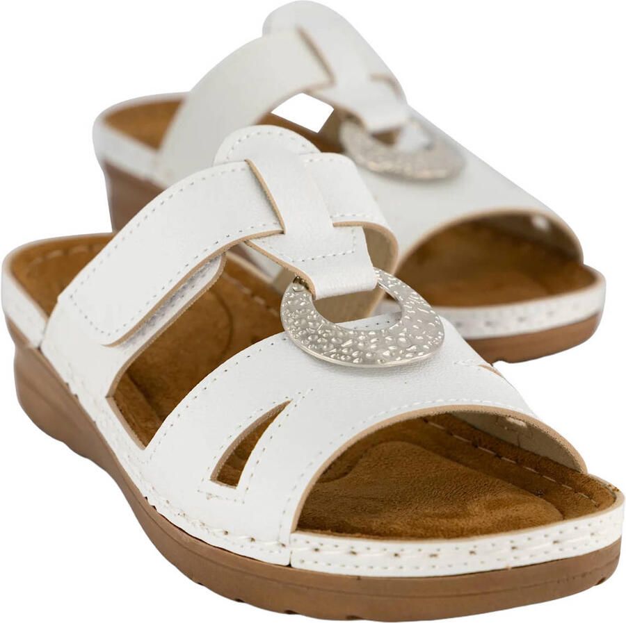 Easy Street imitatieleren slippers met sleehak wit - Foto 2
