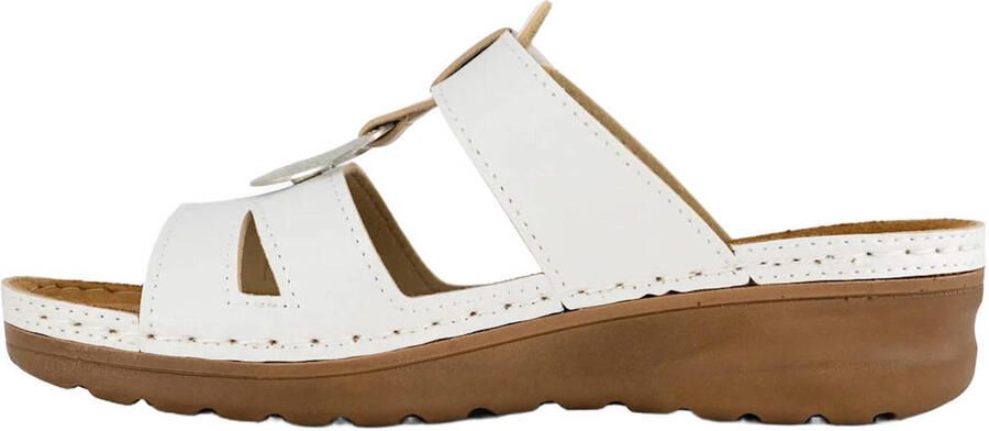 Easy Street imitatieleren slippers met sleehak wit - Foto 3
