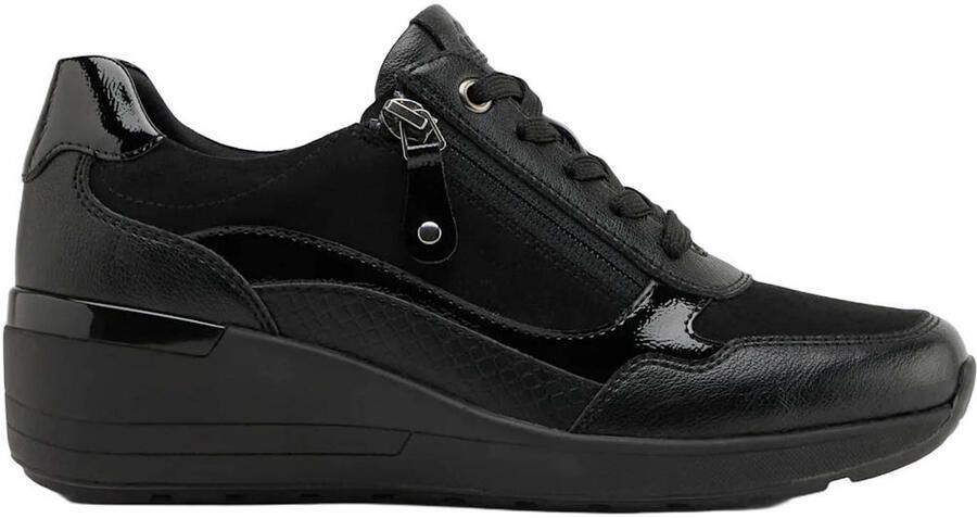 Easy Street imitatieleren sneakers zwart