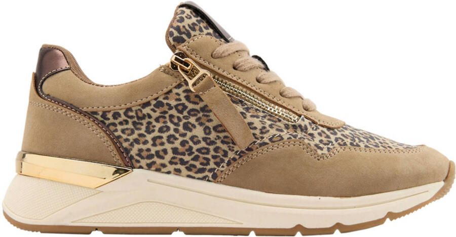 Easy Street sneakers met panterprint beige