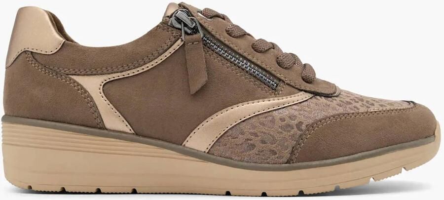 Easy Street suèdelook veterschoenen met sleehak taupe