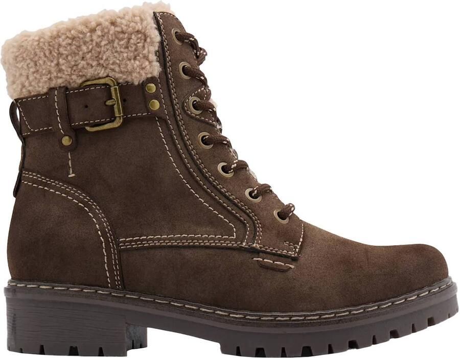 Easy Street veterboots met blokhak bruin