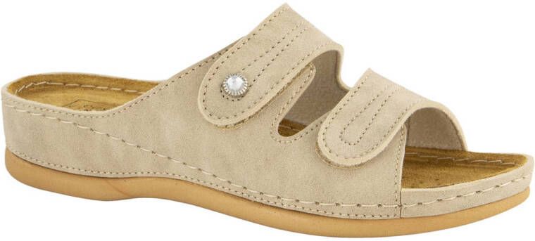 Easy Street Beige slipper klittenband