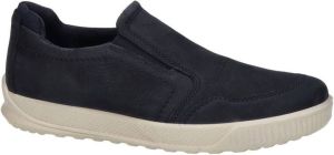 Ecco Byway nubuck instappers donkerblauw