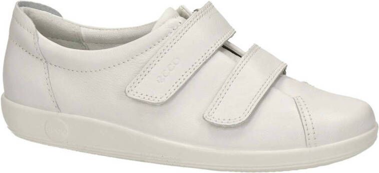 Ecco Comfort Soft 2.0 leren klittenbandschoenen ecru