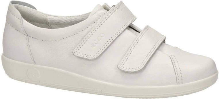 Ecco Comfort Soft 2.0 leren klittenbandschoenen ecru