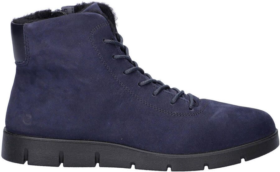 Ecco Bella gevoerde nubuck veterboots donkerblauw